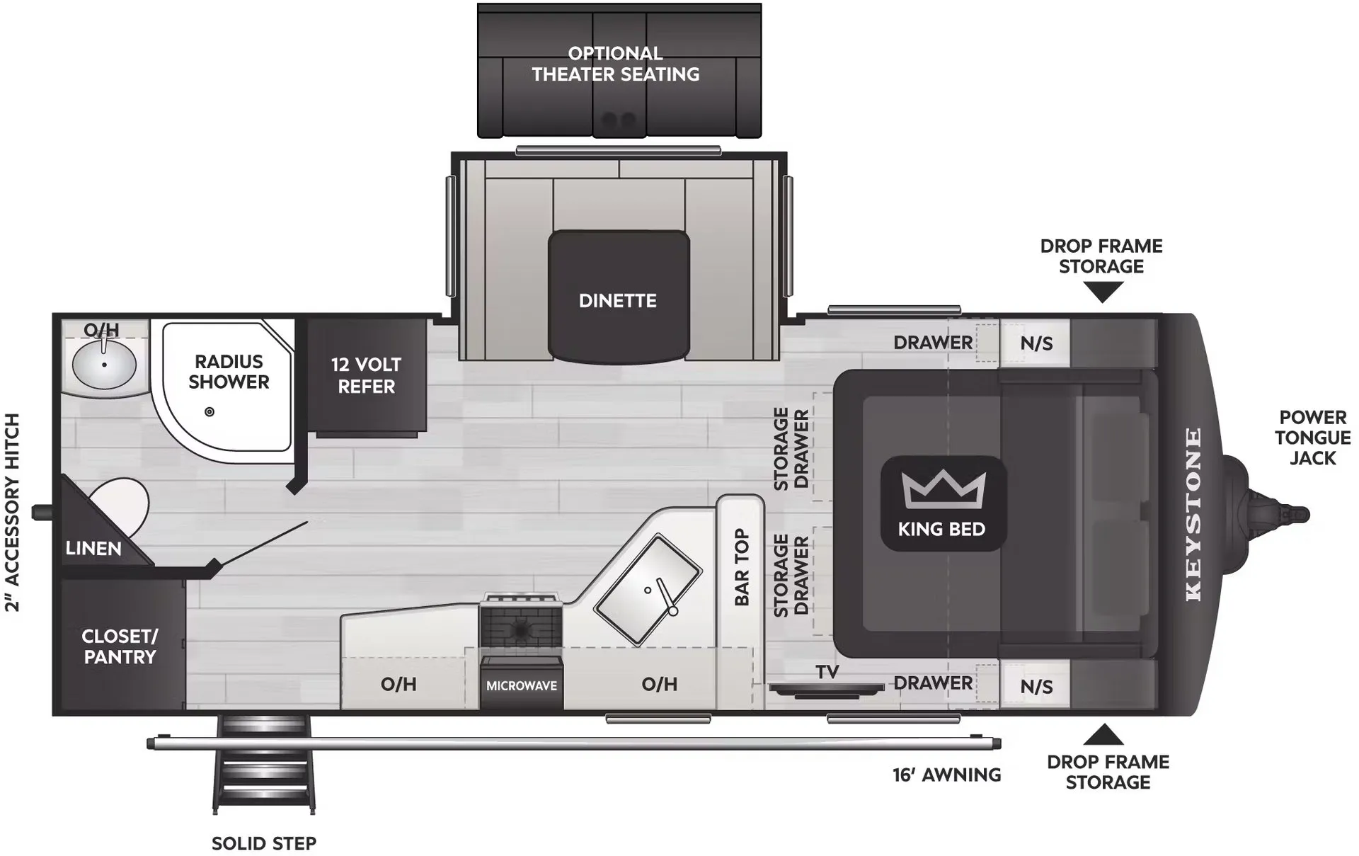 Keystone Cougar Half-Ton 22RBS floor plan
