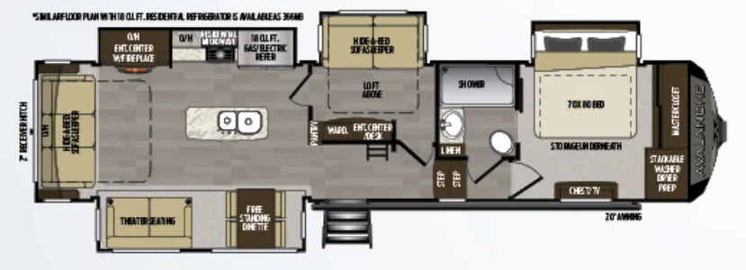 Keystone Avalanche 365MB floor plan