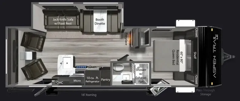 2026 Dutchmen Aspen Trail LE 26RL - Floor plan