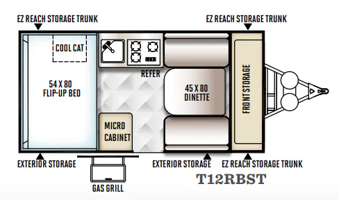 Forest River Flagstaff Hard Side T12RBST floor plan