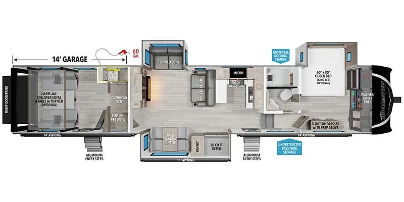 2025 Grand Design Momentum M Class 414M floor plan