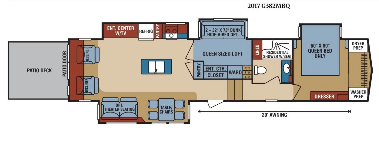 K-Z Durango Gold G382MBQ floor plan