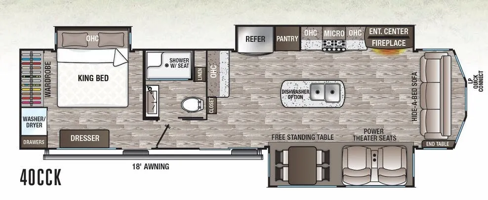Forest River Cedar Creek Cottage 40CCK floor plan