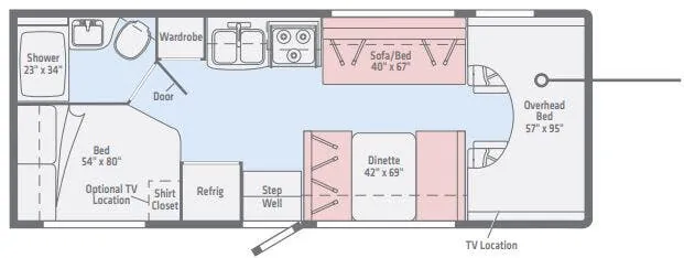 Winnebago Minnie Winnie 25B floor plan