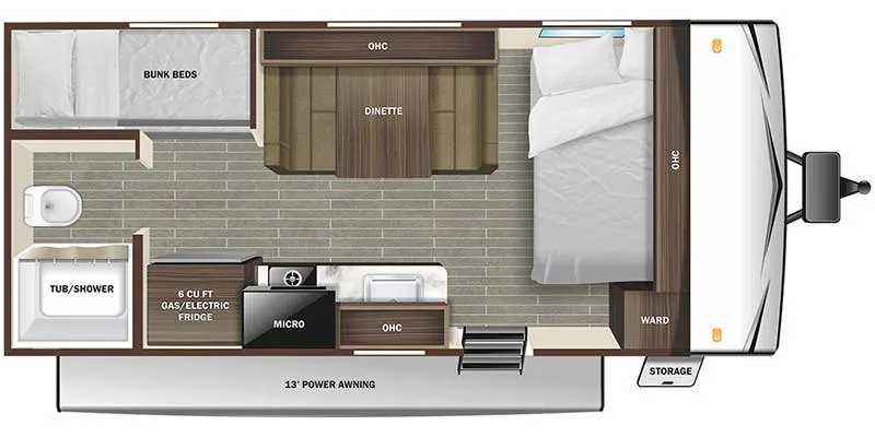 Starcraft Autumn Ridge Single-Axle 19BH floor plan