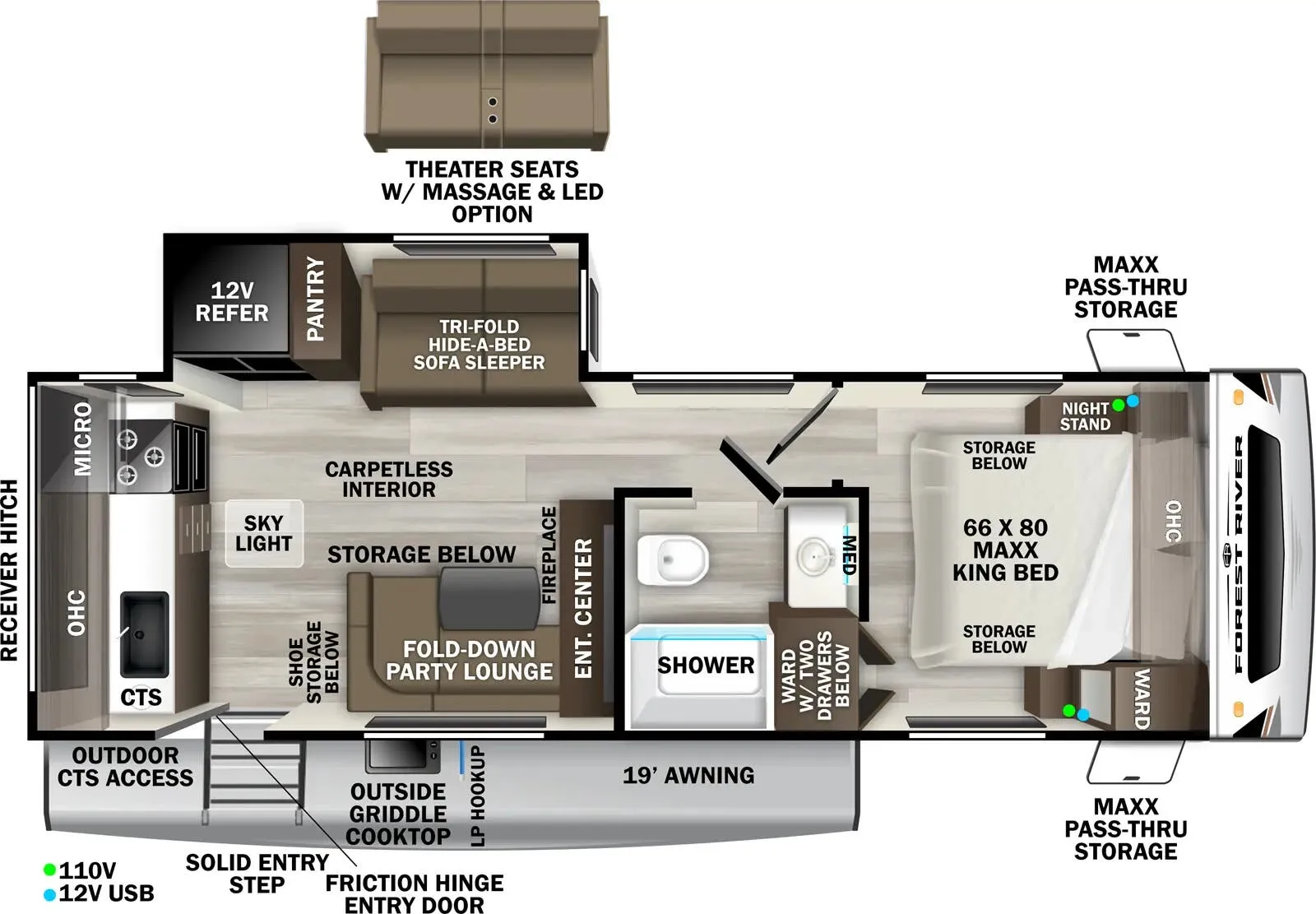 2026 Forest River Wildcat ONE 248RKX - Floor plan