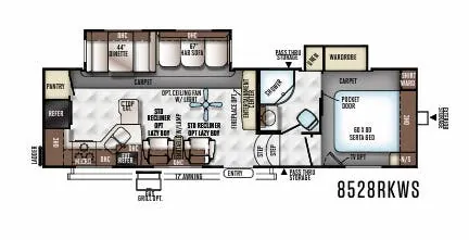 Forest River Flagstaff Classic Super Lite 8528RKWS floor plan