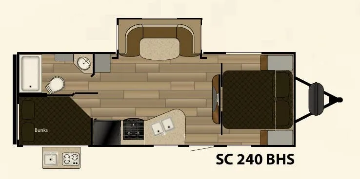 2017 Cruiser RV Shadow Cruiser 240BHS - Floor plan