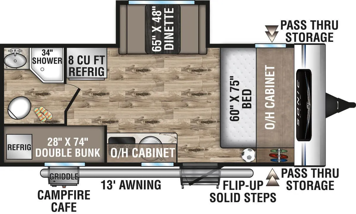 Venture RV Sonic Lite SL169VUD floor plan