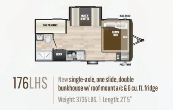 Keystone Hideout LHS 176LHS floor plan