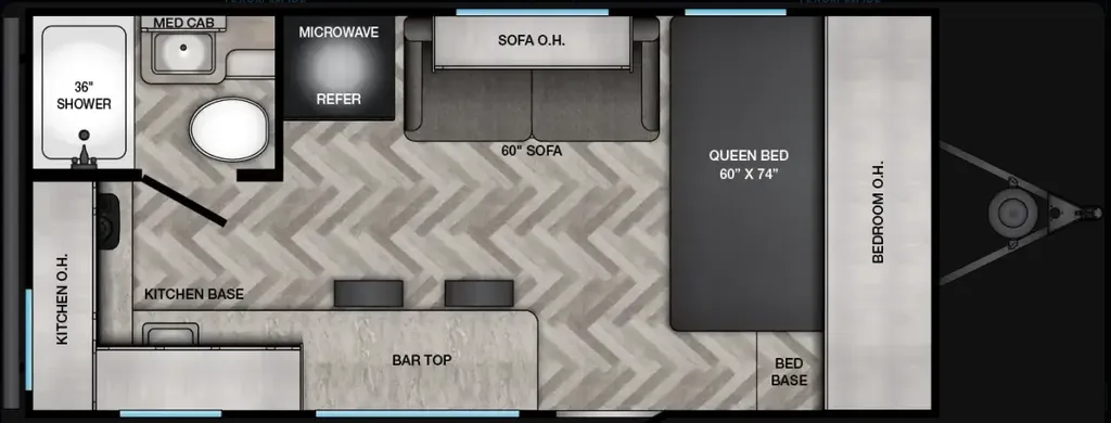 2025 CrossRoads Zinger 18RK floor plan