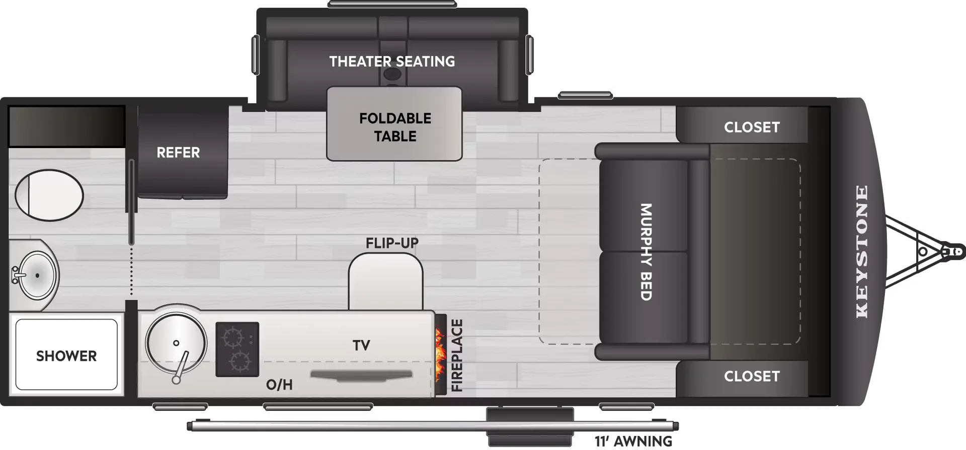 Keystone Sprout 18RBS floor plan