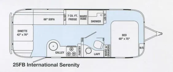 Airstream International Serenity 25FB floor plan