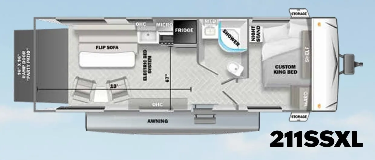 Forest River Salem Cruise Lite 211SSXL floor plan