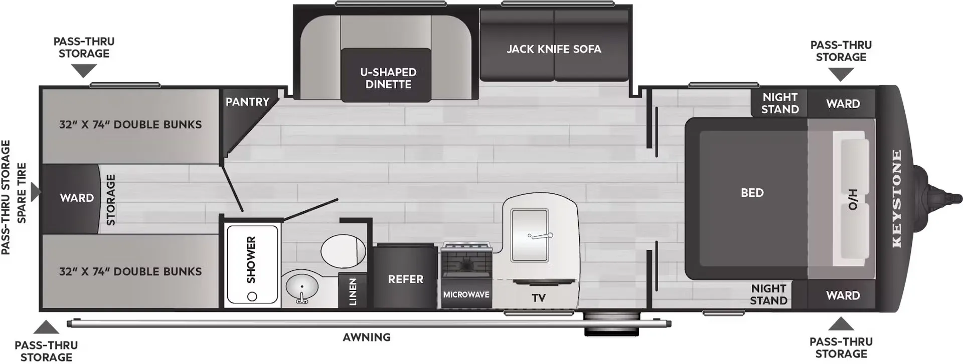 Keystone Bullet Classic 2840QBWE floor plan