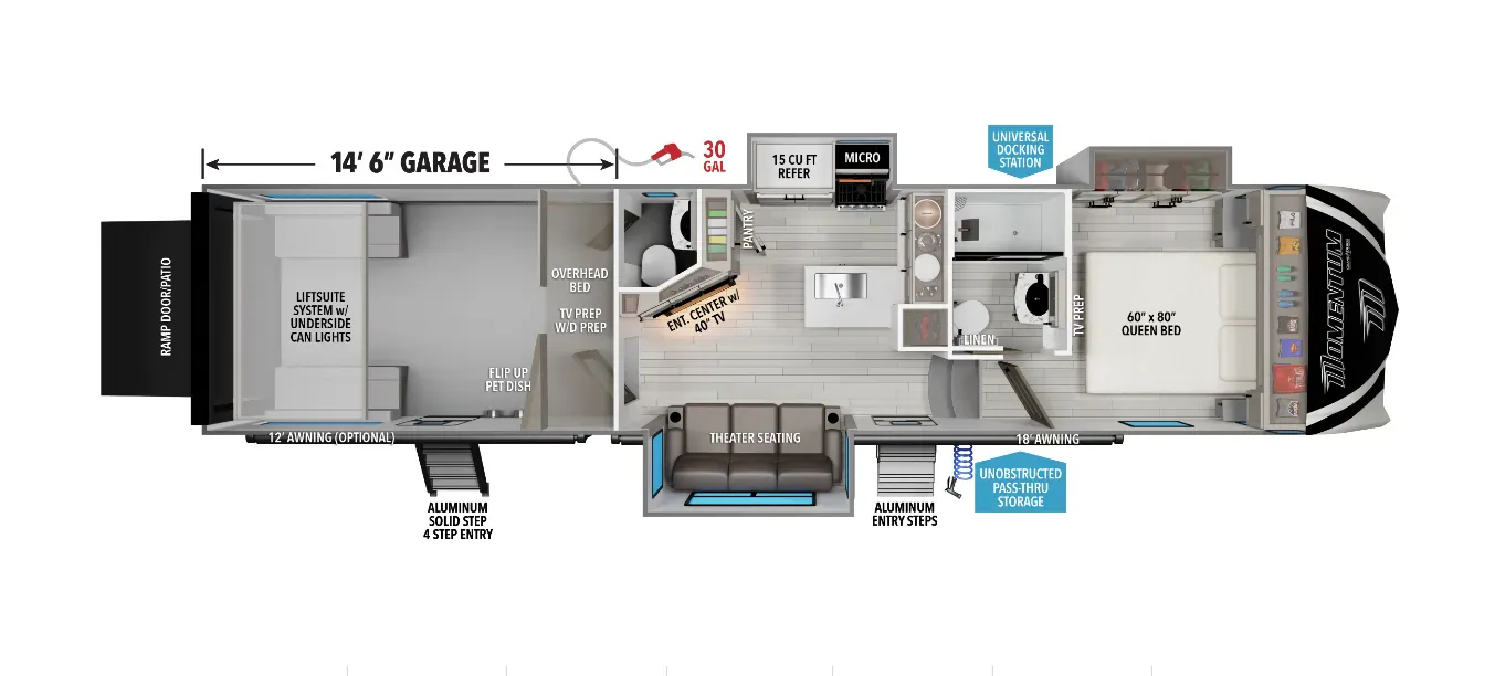 2019 Grand Design Momentum G-Class 350G - Floor plan