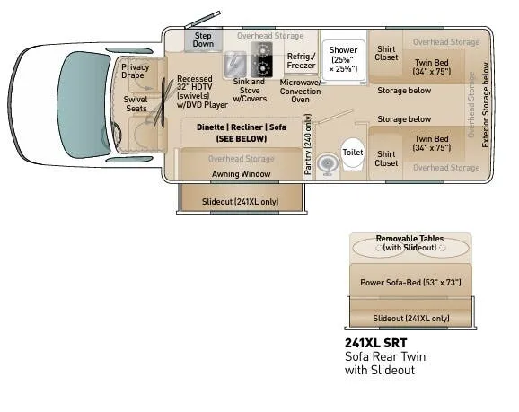 Coach House Platinum II 241 XL SRT floor plan