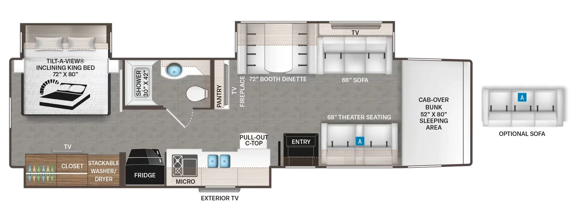 2027 Thor Motor Coach Pasadena SV 38FX - Floor plan