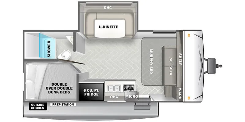 2023 Forest River EVO Select 178BHS - Floor plan