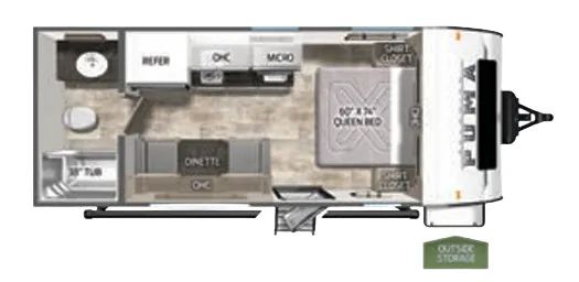 Palomino Puma Ultra Lite 16QBX floor plan
