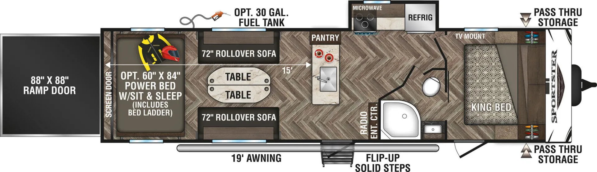 K-Z Sportster 301THR floor plan