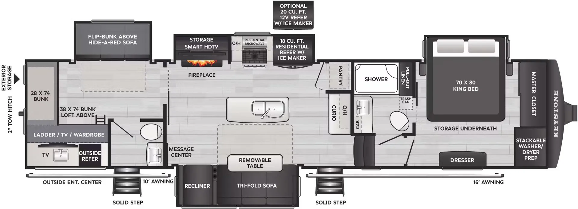 Keystone Alpine Avalanche Edition 378BH floor plan