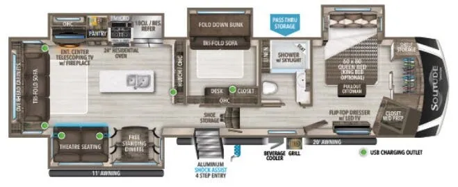 Grand Design Solitude 378MBS floor plan