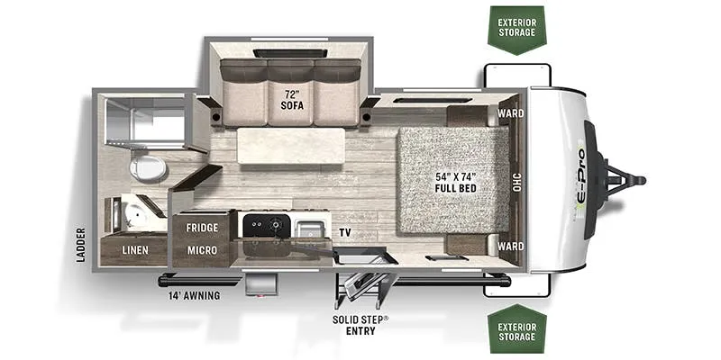 2022 Forest River Flagstaff E-Pro E20FBS - Floor plan