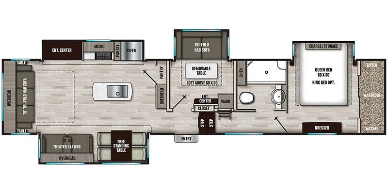 Shasta Phoenix X-Edition 393MBX floor plan