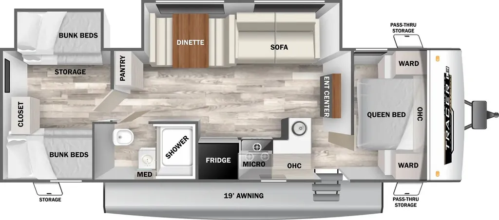 2025 Prime Time Tracer 308BH floor plan