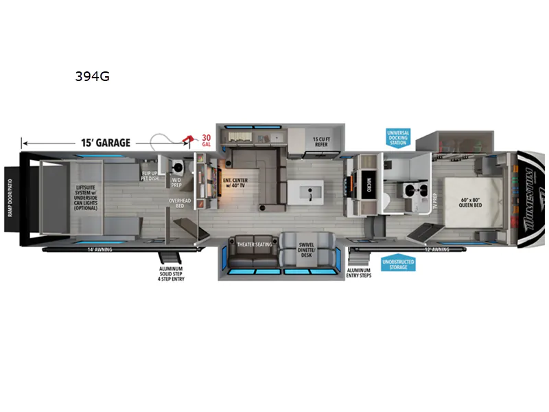 2026 Grand Design Momentum G-Class 394G - Floor plan