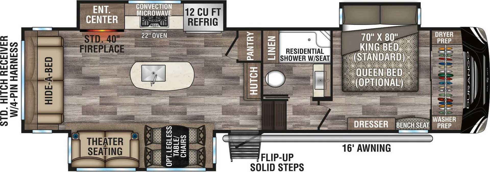 K-Z Durango D301RLT floor plan