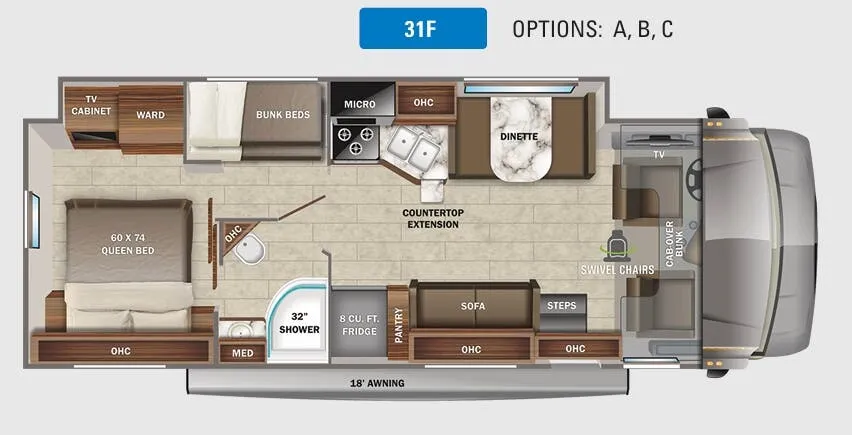 Jayco Greyhawk 31F floor plan