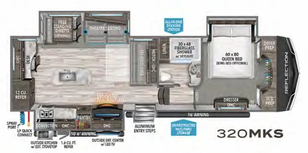 Grand Design Reflection 320MKS floor plan