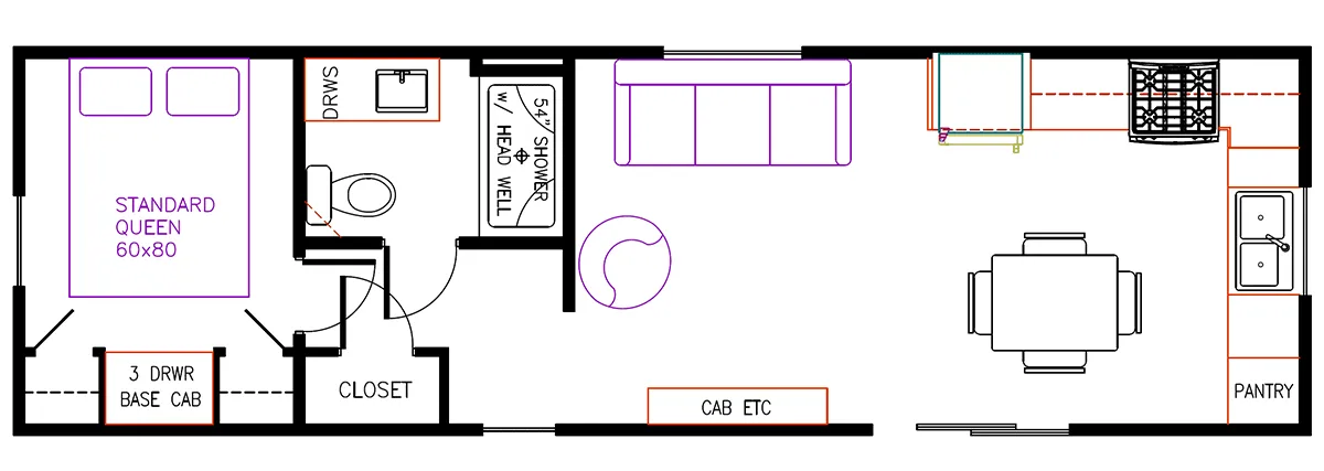 Elevation Park Model Company 3 Series 3-106 floor plan