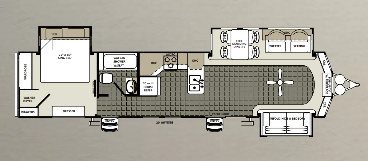 Forest River Sierra Destination 393CK floor plan