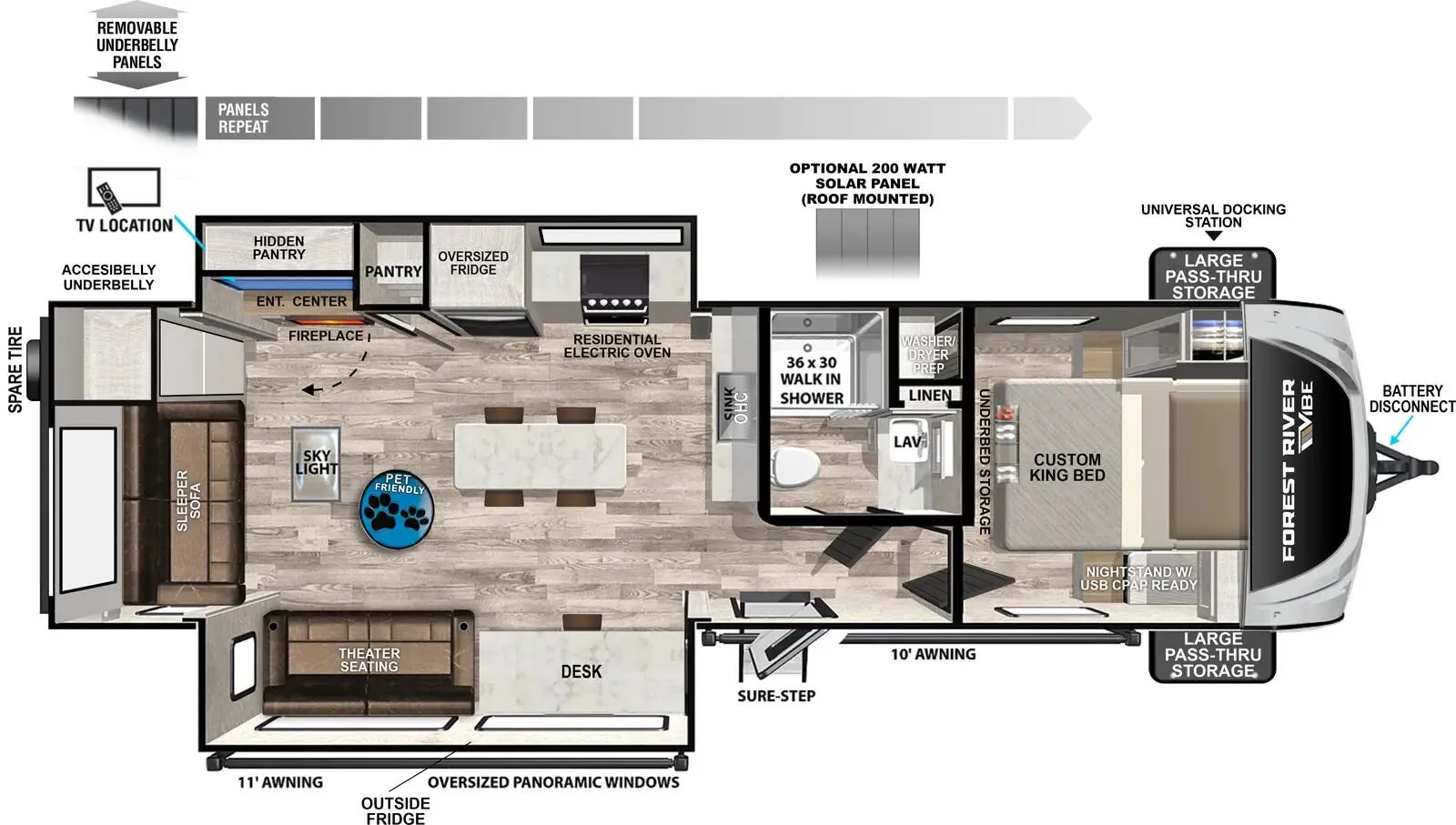 2025 Forest River Vibe 2800RL - Floor plan