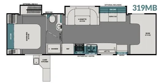 Coachmen Leprechaun Premier 319MB floor plan