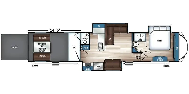 2026 Forest River Vengeance Rogue Armored 391T145 floor plan