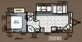 2016 Forest River Rockwood Ultra Lite 2608WS floor plan