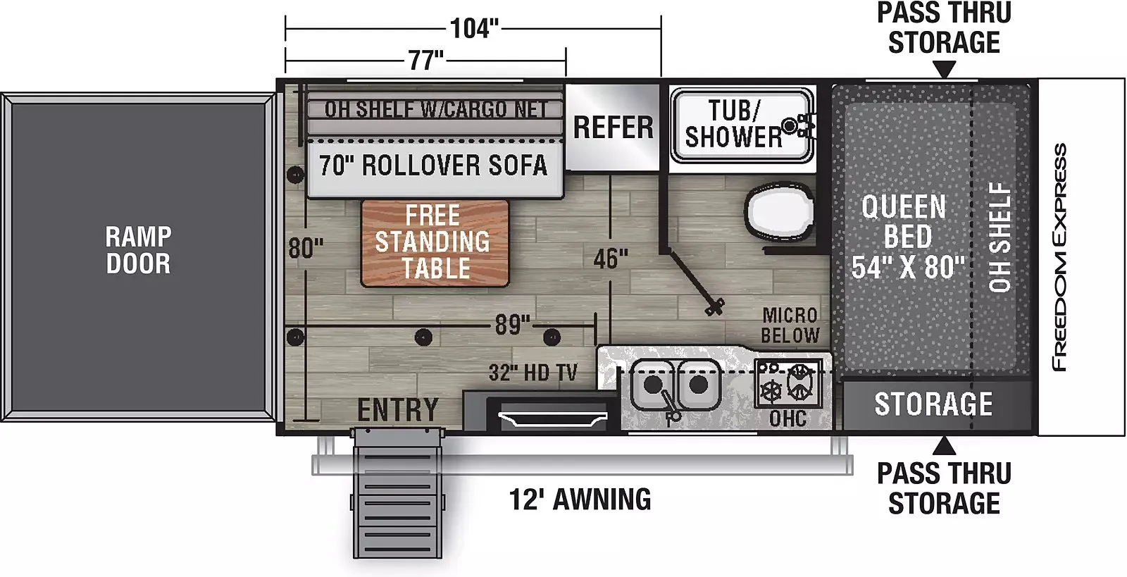 Coachmen Freedom Express 17BLSE floor plan