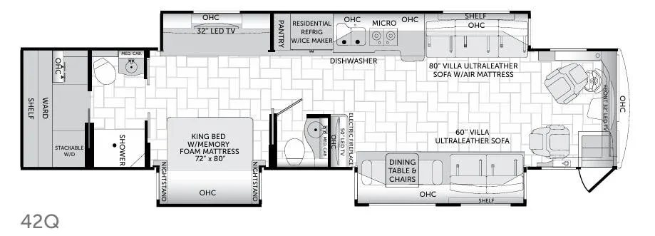 American Coach American Revolution 42Q floor plan