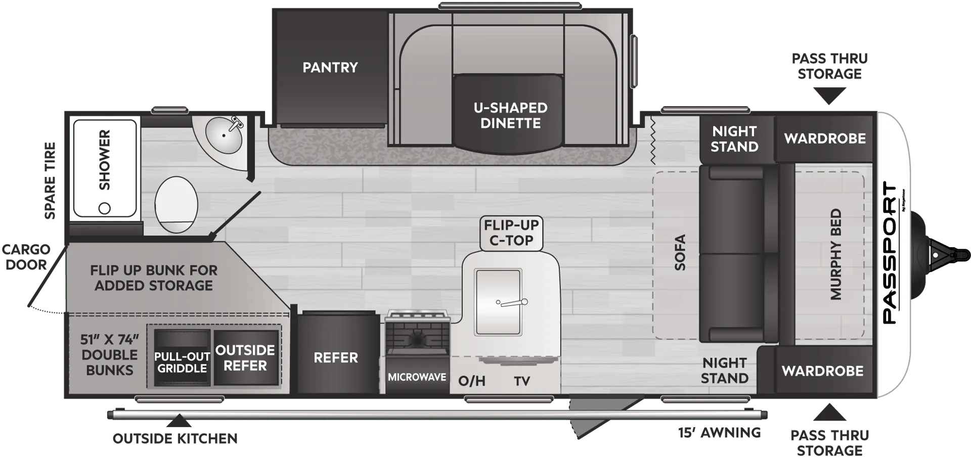 2023 Keystone Passport SL 221BHWE - Floor plan