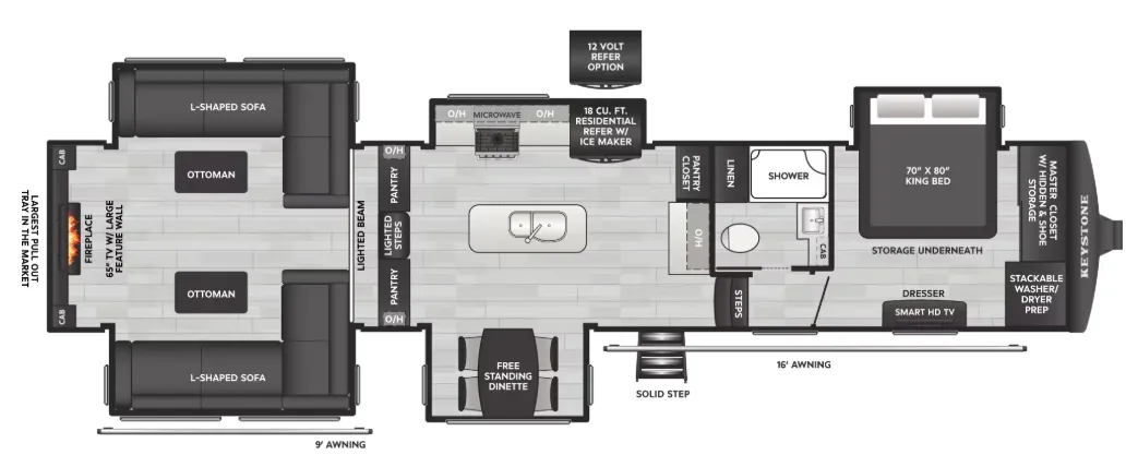 2026 Keystone Alpine Avalanche Edition 381DL - Floor plan