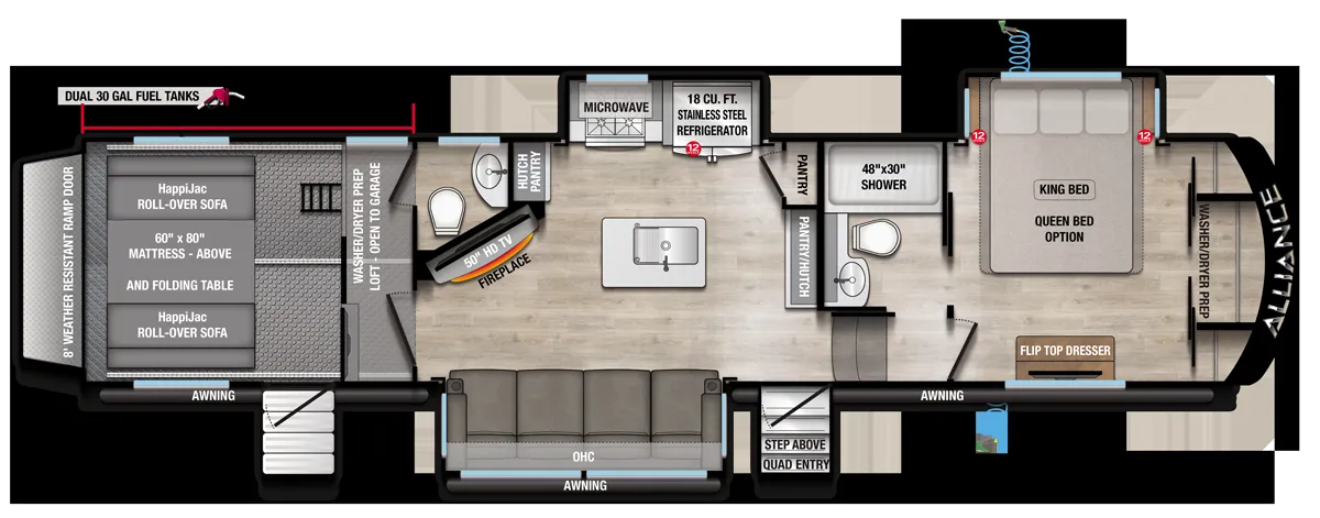 2026 Alliance RV Valor 36V11 - Floor plan