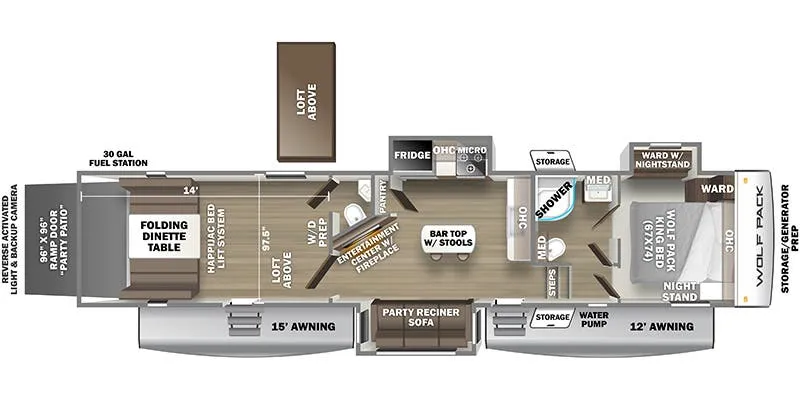 Forest River Cherokee Wolf Pack 355PACK14 floor plan
