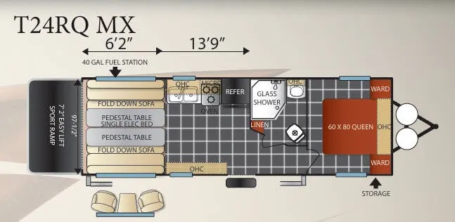 Forest River Shockwave T24RQ floor plan