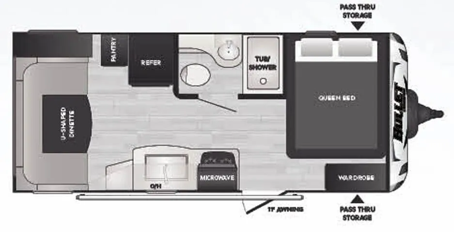 Keystone Bullet Crossfire 1900RD floor plan