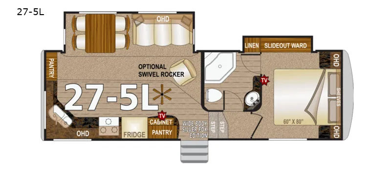 2018 Northwood Arctic Fox  27-5L - Floor plan