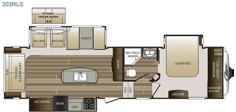 2016 Keystone Cougar 303RLS floor plan